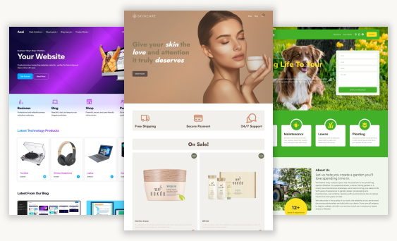 Ready-to-go starter sites with the Acai theme